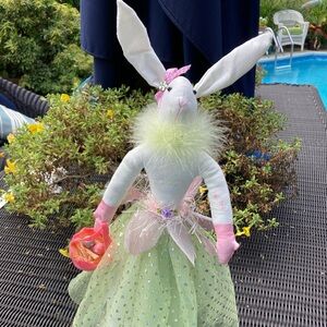 Fancy dressed Easter Bunny with weighted bottom